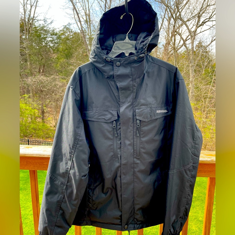 RedHead Men’s Rain and Wind Jacket with Thermo lite insulation. Black. Medium.